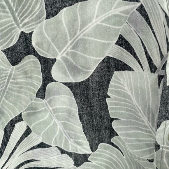 VTG Cooke Street Hawaiian Shirt Reverse Print Popover XL Black Green Palm Hawaii - Picture 6 of 6